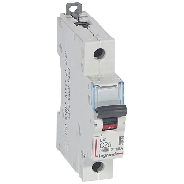 Disjoncteur dx³ 6000 -vis/vis- 1p-230/400v~ -25a-10ka - courbe c - protect départ - Legrand - 407656