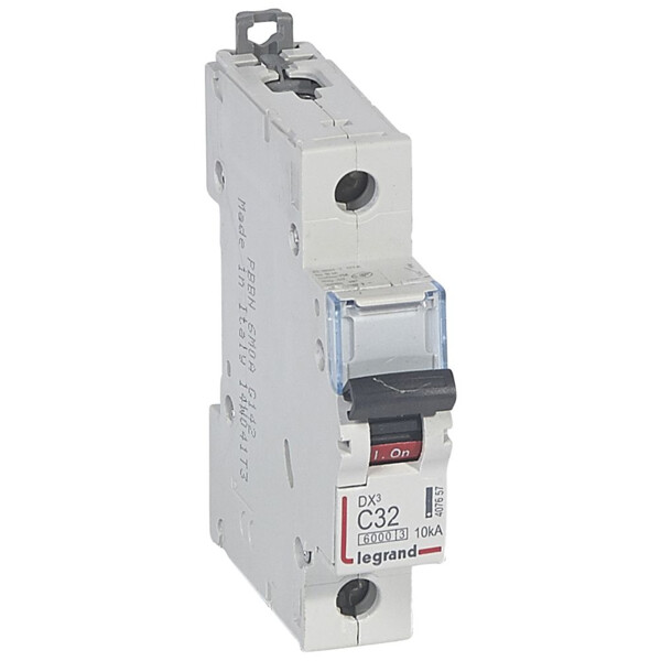 Disjoncteur dx³ 6000 -vis/vis- 1p-230/400v~ -32a-10ka - courbe c - protect départ - Legrand - 407657