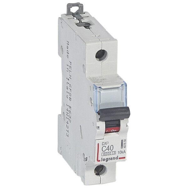 Disjoncteur dx³ 6000 -vis/vis- 1p-230/400v~ -40a-10ka - courbe c - protect départ - Legrand - 407658