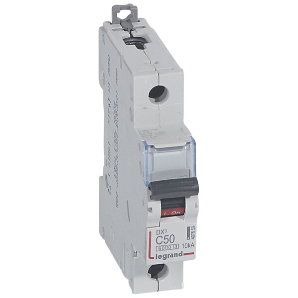 Disjoncteur dx³ 6000 -vis/vis- 1p-230/400v~ -50a-10ka - courbe c - protect départ - Legrand - 407659