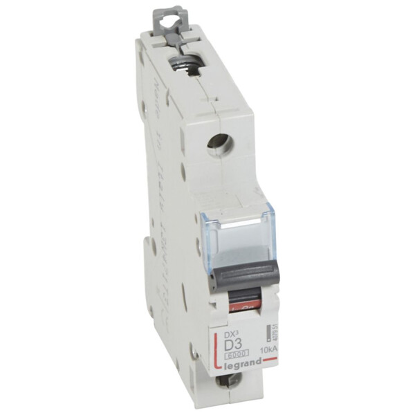 Disjoncteur dx³ 6000 -vis/vis- 1p-230/400v~ -3a-10ka - courbe d - protect départ mono - Legrand - 407951
