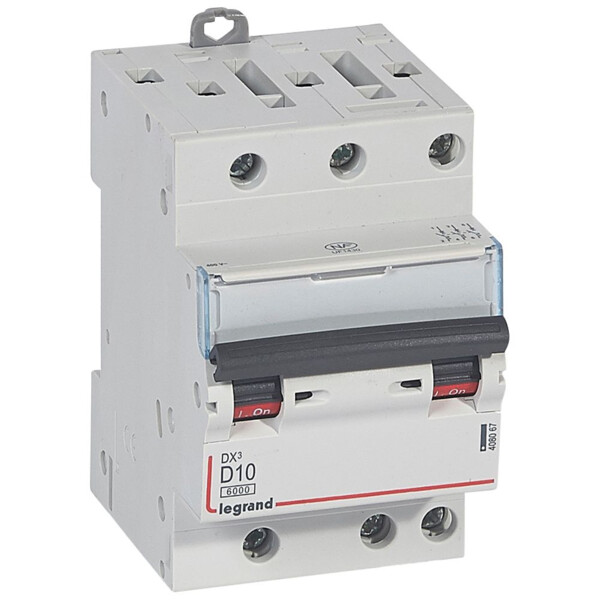 Disjoncteur dx³ 6000-vis/vis-3p-400v~-10a-10ka-courbe d-départ tri-peigne hx³ opti 4p - Legrand - 408067