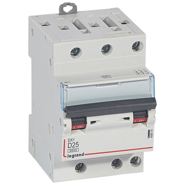 Disjoncteur dx³ 6000-vis/vis-3p-400v~-25a-10ka-courbe d-départ tri-peigne hx³ opti 4p - Legrand - 408070