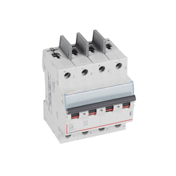 Disjoncteur dx - 4,5 ka - 800 v= - 8 a - 4 modules - Legrand - 414425