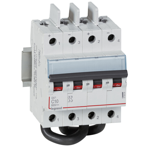 Disjoncteur dx - 4,5 ka - 800 v= - 10 a - 4 modules - Legrand - 414426