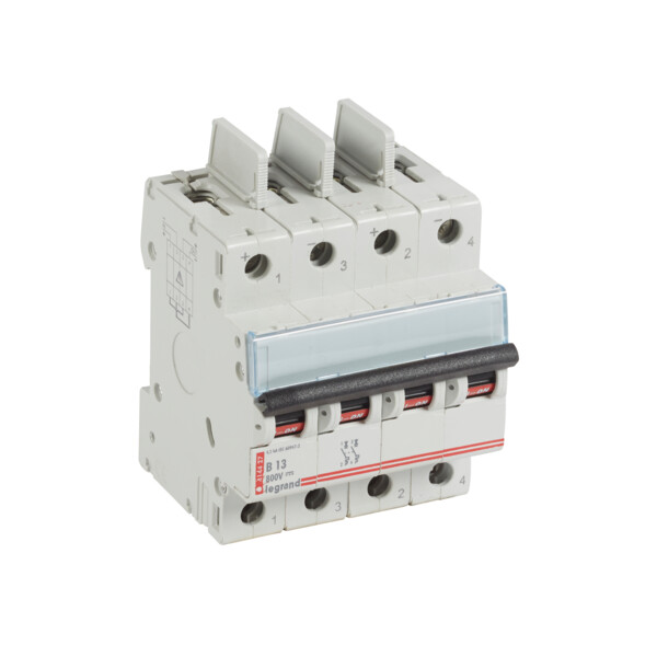 Disjoncteur dx - 4,5 ka - 800 v= - 13 a - 4 modules - Legrand - 414427