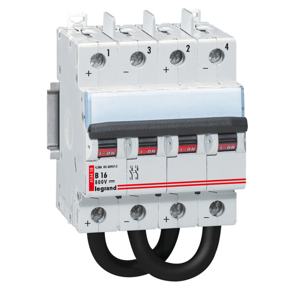 Disjoncteur dx - 4,5 ka - 800 v= - 16 a - 4 modules - Legrand - 414428