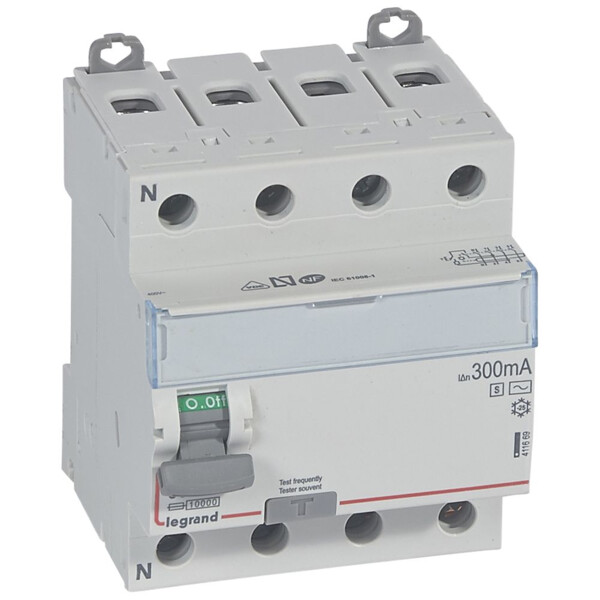 Interrupteur différentiel dx³-id - vis/vis - 4p- 400v~-63a - type ac - 300ma sélect-départ bas - Legrand - 411669