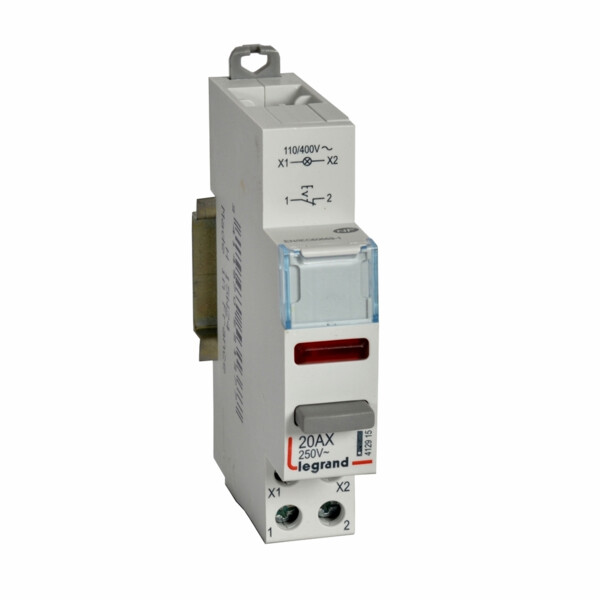 Poussoir modulaire - double fonction voyant 1 nf + led rouge 110/400 v~ - 1 mod - Legrand - 412915