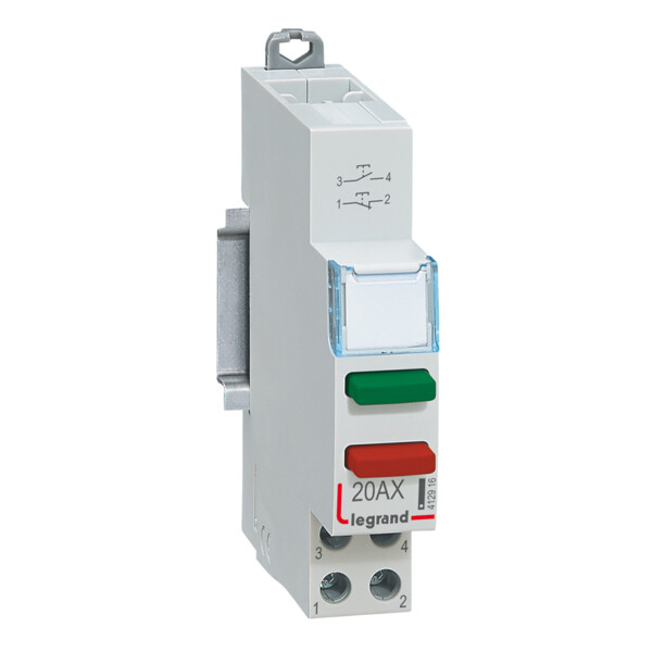 Poussoir modulaire - double fonction sans voyant 1 no + 1 nf - 1 module - Legrand - 412916