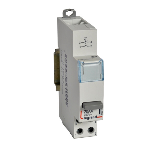 Interrupteur poussoir modulaire - simple fonction 2 no - 1 module - Legrand - 412910