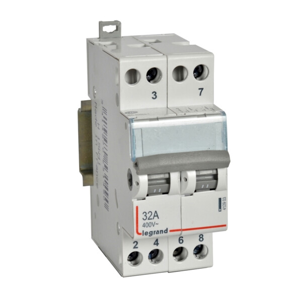 Interrupteur-inverseur - double va et vient à point milieu 250 v~ - 2 modules - Legrand - 412903