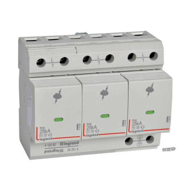 Protection des installations risque très élevé-t1 - iimp 25 ka/pôle-3p - Legrand - 412282