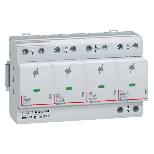 Protection des installations risque très élevé-t1 - iimp 25 ka/pôle-3p+n - Legrand - 412283