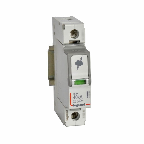 Parafoudre basse tension t2- imax 40 ka/pôle- 1p- 440 va (it)- 1 module - Legrand - 412230