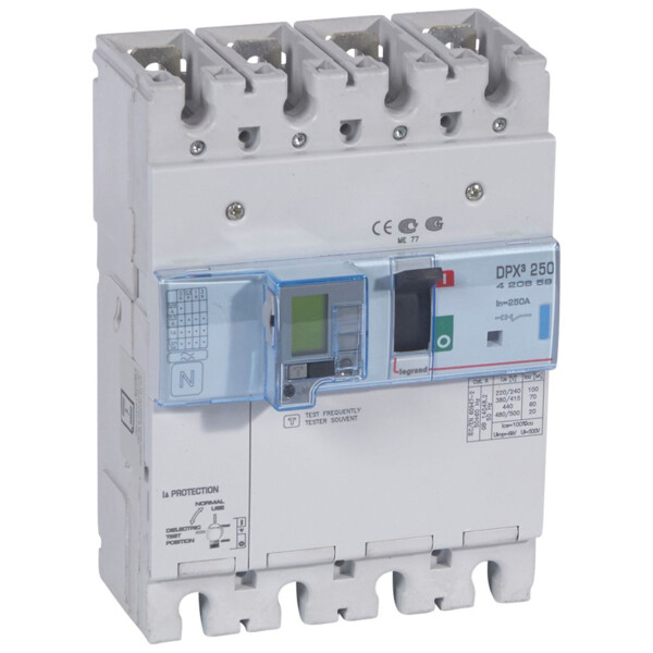 Disjoncteur de puissance dpx³ 250 - électronique différentiel - 70 kA - 4P - 250 A - Legrand - 420659