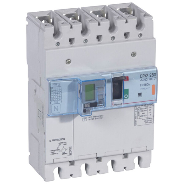 Disjoncteur de puissance dpx³ 250 - électro diff à unité de mesure - 25 ka - 4p - 160 a - Legrand - 420427