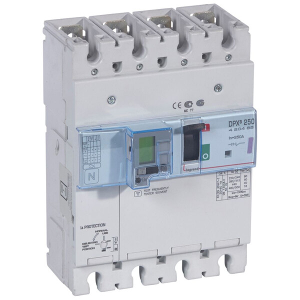 Disjoncteur de puissance dpx³ 250 - électro diff à unité de mesure - 50 ka - 4p - 250 a - Legrand - 420489