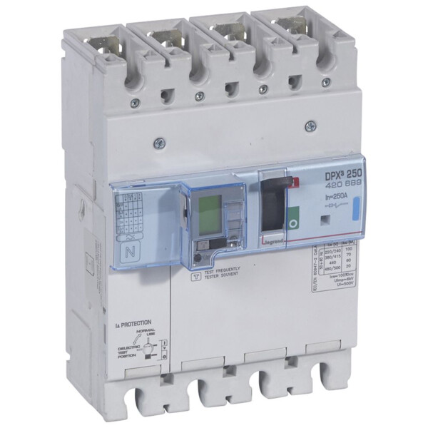 Disjoncteur de puissance dpx³ 250 - électro diff à unité de mesure - 70 ka - 4p - 250 a - Legrand - 420689