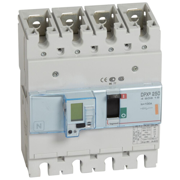 Disjoncteur de puissance dpx³ 250 - électronique - 25 ka - 4p - 100 a - Legrand - 420315
