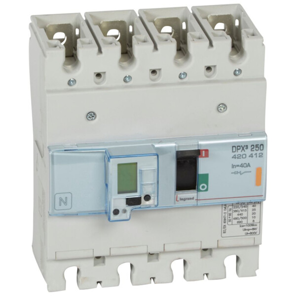 Disjoncteur de puissance dpx³ 250 - électronique à unité de mesure - 25 ka - 4p - 40 a - Legrand - 420412