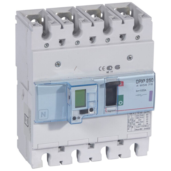 Disjoncteur de puissance dpx³ 250 - électronique à unité de mesure - 50 ka - 4p - 100 a - Legrand - 420475