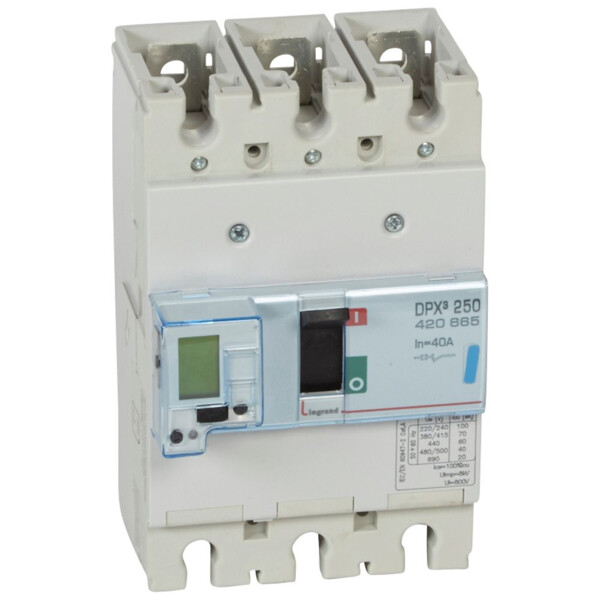 Disjoncteur de puissance dpx³ 250 - électronique à unité de mesure - 70 ka - 3p - 40 a - Legrand - 420665