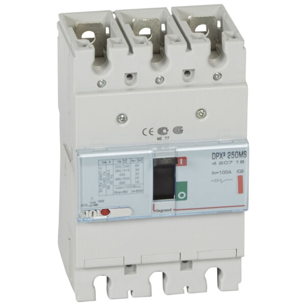Disjoncteur de puissance dpx³ 250 - magnétique seul - 36 ka - 4p - 100 a - Legrand - 420718