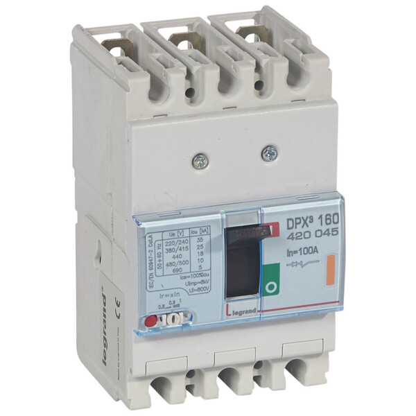 Disjoncteur de puissance dpx³ 160 - magnéto-thermique - 25 ka - 3p - 100 a - Legrand - 420045