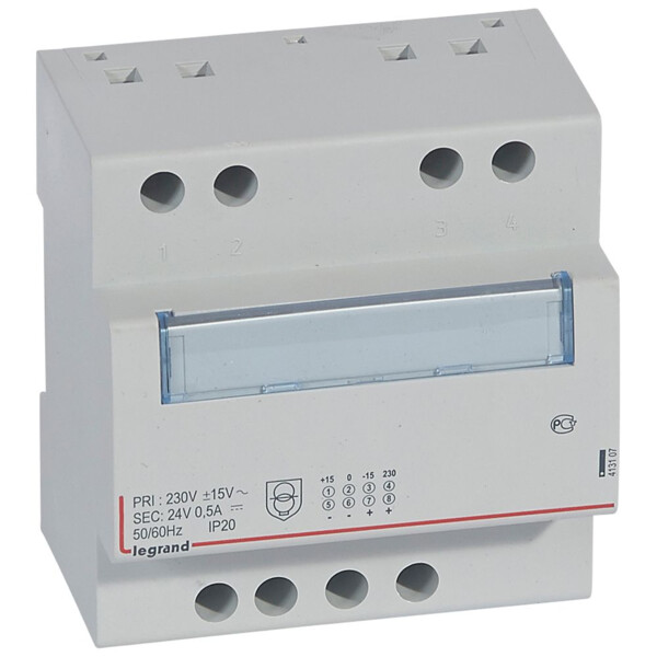 Alimentation monophasée redressée filtrée - 24 V= - 12 W - 0,5 A - Legrand - 413107