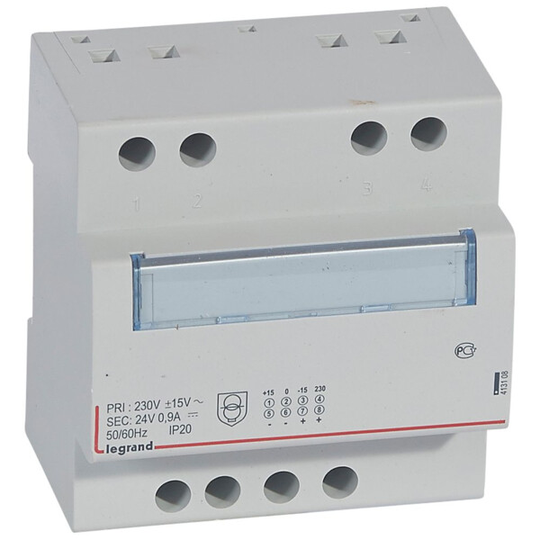 Alimentation monophasée redressée filtrée - 24 V= - 21,5 W - 0,9 A - Legrand - 413108