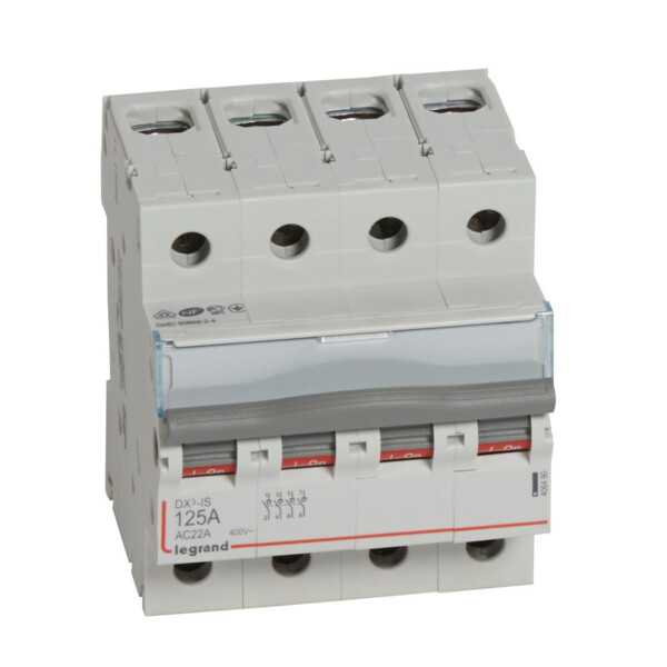 Interrupteur sectionneur de tête DX-IS - vis/vis - 4P - 400 V~ - 125 A - 4 M - Legrand - 406490