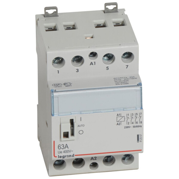 Contacteur de puissance bobine 230 v~ - 4p - 250 v~ - 63 a - 4o - 3 mod - Legrand - 412557