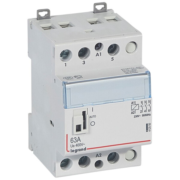 Contacteur de puissance bobine 230 v~ - 3p - 400 v~ - 63 a - 3f - 3 mod - Legrand - 412550