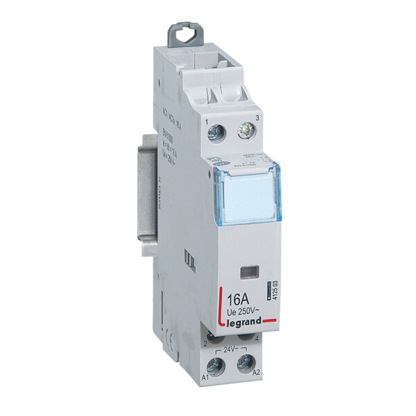 Contacteur de puissance bobine 24v~ -sans cde manuelle-2p/250v~-16a-o+f - Legrand - 412503