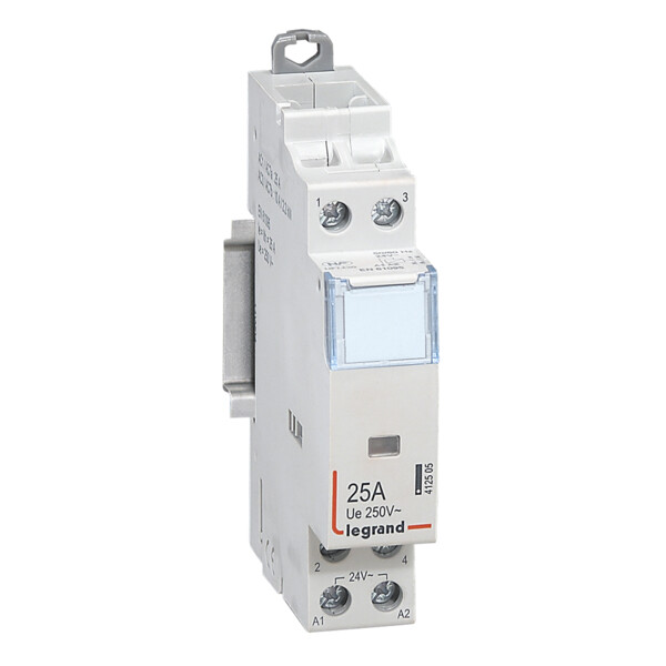 Contacteur de puissance bobine 24v~ -sans cde manuelle-2p/250v~-25a-2f - Legrand - 412505