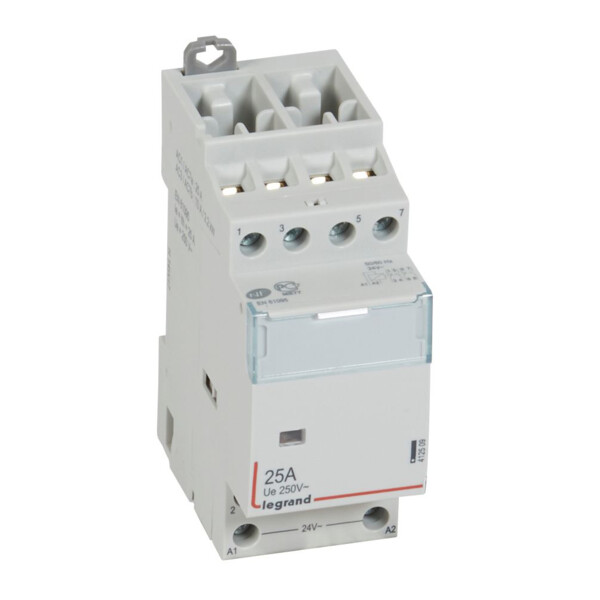 Contacteur de puissance bobine 24 v~ sans cde manuelle -4p-400v~/25a-2o+2f - Legrand - 412509