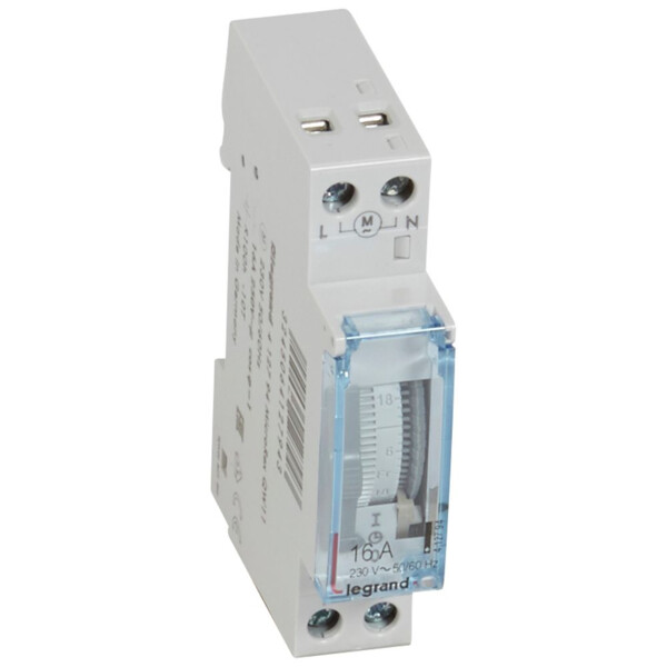 Interrupteur horaire programmable analogique - cadran vertical - hebdo - avec réserve marche - Legrand - 412794