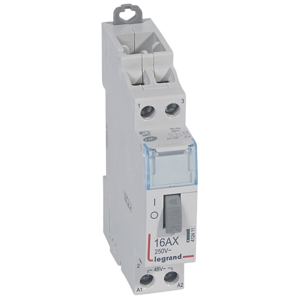 Télérupteur standard à vis 48 v~- 2p - 250 v~ - 16 a - 2f - 1 mod - Legrand - 412411