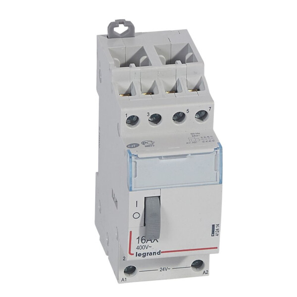 Télérupteur standard à vis 24 v~- 4p - 400 v~ - 16 a - 4f - 2 mod - Legrand - 412414