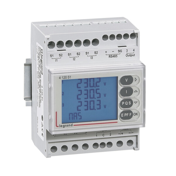 Centrale de mesure EMDX3 modulaire - montage sur rail - 4 modules - Legrand - 412051