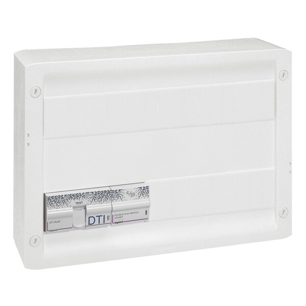 Coffret basique DRIVIA 18 modules à équiper - 250 x 355 mm - 2 rails DIN - Legrand - 418025