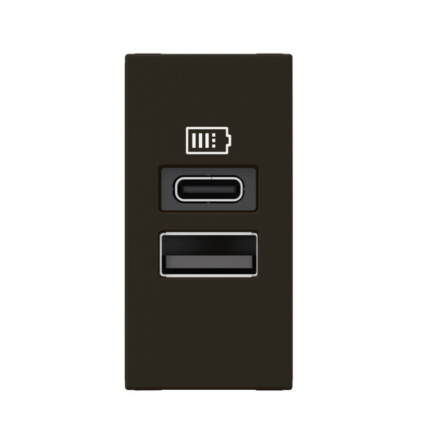 Chargeur usb type-a+type-c mosaic - 2 modules noir pour support lcm - Legrand - 077672L