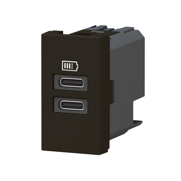 Chargeur 2 usb type-c mosaic - 2 modules noir pour support lcm - Legrand - 077682L