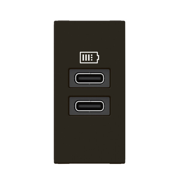 Chargeur 2 usb type-c mosaic - 2 modules noir pour support lcm - Legrand - 077682L