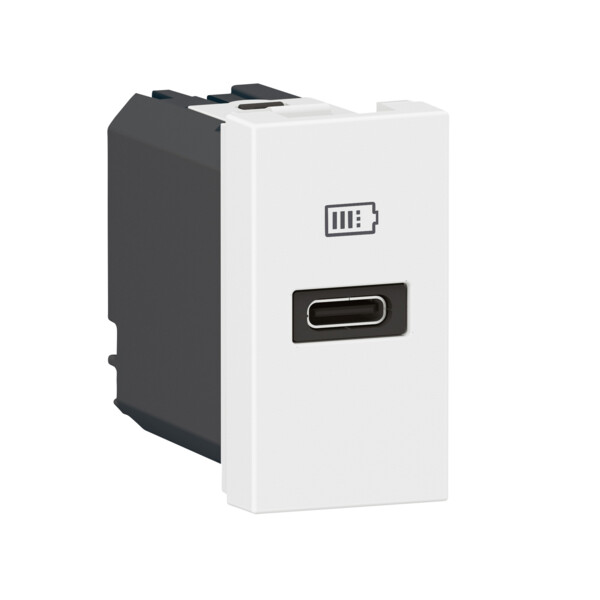 Chargeur usb type-c power delivery mosaic - 1 module blanc pour support lcm - Legrand - 077690L
