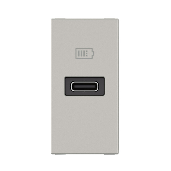 Chargeur usb type-c power delivery mosaic - 1 module alu pour support lcm - Legrand - 077691L