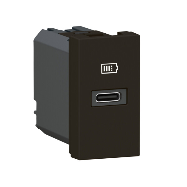 Chargeur usb type-c power delivery mosaic - 1 module noir pour support lcm - Legrand - 077692L