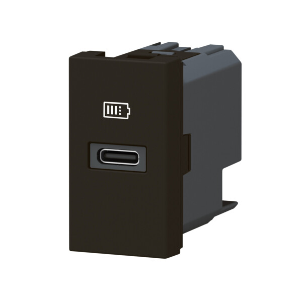 Chargeur usb type-c power delivery mosaic - 1 module noir pour support lcm - Legrand - 077692L