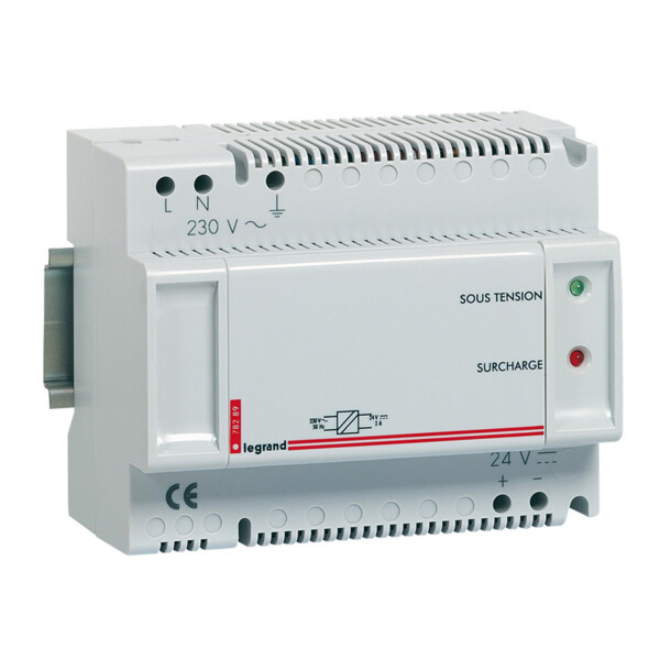 Alimentation modulaire 24V 2A 48W pour afficheur référence 076660 - 8 modules - Legrand - 078289